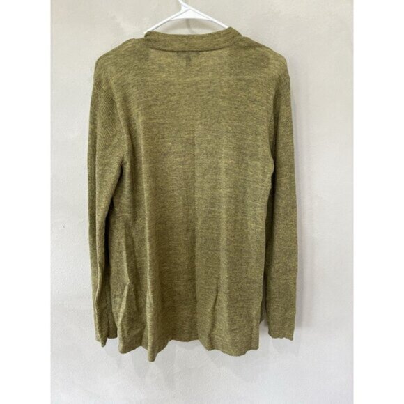 Eileen Fisher Sweater Women’s Medium Long Sleeve Green Cardigan Merino Wool - Picture 6 of 6
